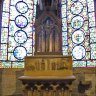  Basilique Saint Denis – chapelle rayonnante Saint Pérégrin – vitrail gauche : Vie de Moïse, vitrail droit : Allégories de Saint Paul ( XIIe et XIXe siècles).  