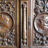 Chenonceau - Le Cabinet Vert - cabinet italien XVIème siècle - détail des portes sculptées
