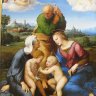 Raffaello Sanzio dit Raphaël (Urbino 1483 - Rome 1520) - Die Heilige Familie aus dem Hause Canigiani (La Sainte Famille Canigiani ; du nom de son probable commanditaire le Florentin Domenico Canigiani) - vers 1505/1506. 