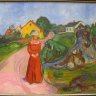 Neue Pinakothek - Edvard Munch (1863-1944) « Frau im roten Kleid / Strasse in Åsgårstrand » - 1902/03.