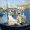 Neue Pinakothek - Edouard Manet (1832-1883) « Monet sur son bateau ou  Monet peignant dans son atelier » -1874. Salle 19 - Edouard Manet, Paul Cézanne et les Impressionnistes Français.